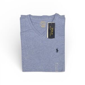 Polo by Ralph Lauren Men's Heather Blue V-Neck Shirt